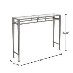 Gold Coast Julia 42 in. antique Silver Standard Rectangular Glass Top Hall Console Table with Metal Frame by Convenience Concepts 9 Gold Coast Julia 42 in. antique Silver Standard Rectangular Glass Top Hall Console Table with Metal Frame by Convenience Concepts -Cheap Convenience Concepts Store antique silver convenience concepts console tables u10 158 40 1000