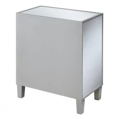 Gold Coast BettyB 23.75 in. W x 27 in. H Antique Silver Rectangular Glass End Table with Drawers by Convenience Concepts -Cheap Convenience Concepts Store antique silver convenience concepts end side tables u12 248 66 1000