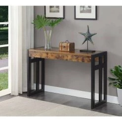 Monterey 49.5 in. Faux Birch and Black 30 in, Rectangle Wood Console Table by Convenience Concepts -Cheap Convenience Concepts Store barnwood and black convenience concepts console tables r4 0543 31 1000