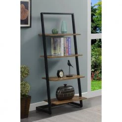 Graystone 57 in. Barnwood/Black Particle Board 4 Shelf Ladder Bookcase with Metal Frame by Convenience Concepts 11 Graystone 57 in. Barnwood/Black Particle Board 4 Shelf Ladder Bookcase with Metal Frame by Convenience Concepts -Cheap Convenience Concepts Store barnwood black convenience concepts bookcases bookshelves r4 0672 31 1000