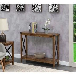 Durango 39.25 in(L). Barnwood & Black 31.75 in(H) Rectangular Particle Board Console Table with Shelf by Convenience Concepts 11 Durango 39.25 in(L). Barnwood & Black 31.75 in(H) Rectangular Particle Board Console Table with Shelf by Convenience Concepts -Cheap Convenience Concepts Store barnwood black convenience concepts console tables r4 0521 31 1000