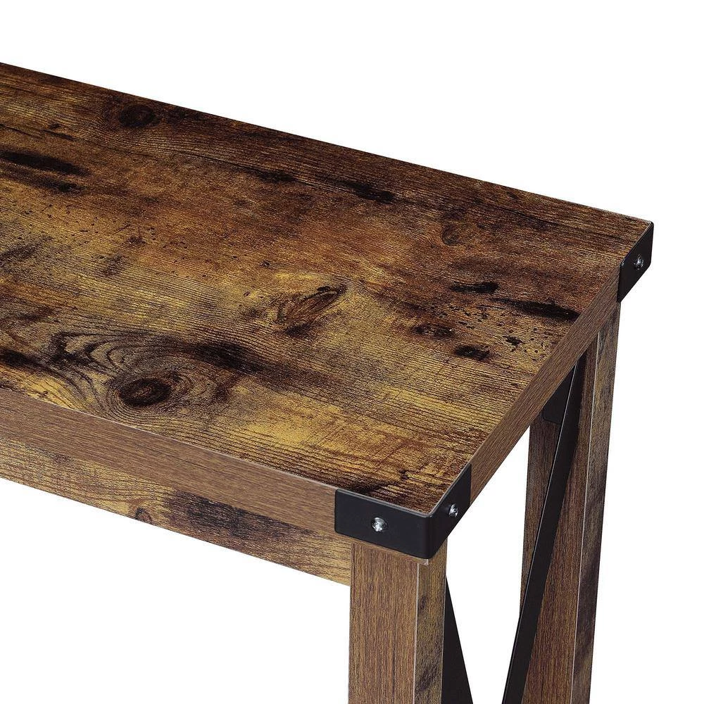 Durango 39.25 in(L). Barnwood & Black 31.75 in(H) Rectangular Particle Board Console Table with Shelf by Convenience Concepts 5 Durango 39.25 in(L). Barnwood & Black 31.75 in(H) Rectangular Particle Board Console Table with Shelf by Convenience Concepts - Image 3