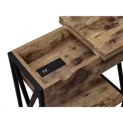 Tucson Barnwood and Black Electric Flip Top End Table by Convenience Concepts -Cheap Convenience Concepts Store barnwood black convenience concepts end side tables r4 0459 77 1000