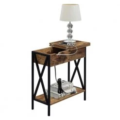 Tucson Barnwood and Black Electric Flip Top End Table by Convenience Concepts -Cheap Convenience Concepts Store barnwood black convenience concepts end side tables r4 0459 c3 1000