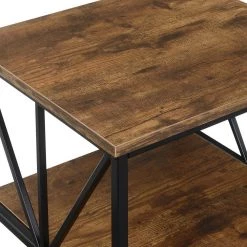Tucson Starburst 15.75 in. Barnwood/Black Standard Square Particle Board Top End Table with Shelves by Convenience Concepts -Cheap Convenience Concepts Store barnwood black convenience concepts end side tables s25 147 a0 1000