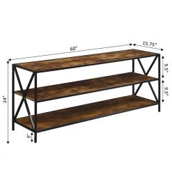 Tucson 60 in. Barnwood/Black Particle Board TV Stand Fits up to 64 in. TV with 3-Shelves by Convenience Concepts -Cheap Convenience Concepts Store barnwood black convenience concepts tv stands r4 0659 c3 1000