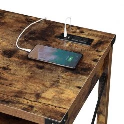 Durango 42 in. Rectangular Barnwood & Black Particle Board Writing Desk with Charging Station by Convenience Concepts -Cheap Convenience Concepts Store barnwood black convenience concepts writing desks r4 0525 77 1000