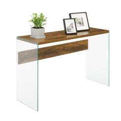 SoHo 44 in. Barnwood 30 in. Rectangle Particle Board Console Table/Desk with Glass Sides by Convenience Concepts 14 SoHo 44 in. Barnwood 30 in. Rectangle Particle Board Console Table/Desk with Glass Sides by Convenience Concepts -Cheap Convenience Concepts Store barnwood convenience concepts console tables r4 0642 c3 1000