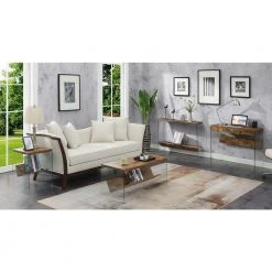 SoHo 36 in. Rectangle Black 1 Drawer Writing Desk with Glass Sides by Convenience Concepts -Cheap Convenience Concepts Store barnwood convenience concepts writing desks r4 0648 d4 1000