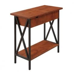 Tuscon Black and Cherry Flip Top End Table by Convenience Concepts