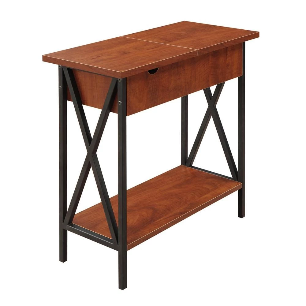 Tuscon Black and Cherry Flip Top End Table by Convenience Concepts 3 Tuscon Black and Cherry Flip Top End Table by Convenience Concepts