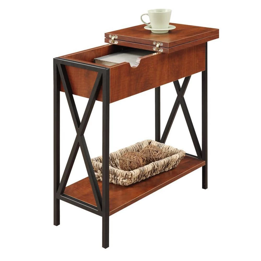 Tuscon Black and Cherry Flip Top End Table by Convenience Concepts 6 Tuscon Black and Cherry Flip Top End Table by Convenience Concepts - Image 4