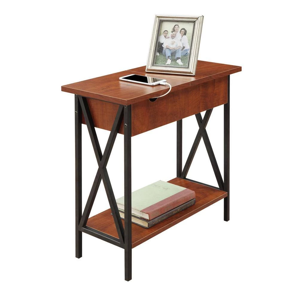 Tuscon Black and Cherry Flip Top End Table by Convenience Concepts 4 Tuscon Black and Cherry Flip Top End Table by Convenience Concepts - Image 2