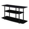 Designs2Go 42 in. Black / Black Wide TV Stand Fits up to 43 in. TV with 3-Tiers by Convenience Concepts