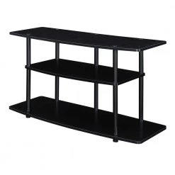 Designs2Go 42 in. Black / Black Wide TV Stand Fits up to 43 in. TV with 3-Tiers by Convenience Concepts