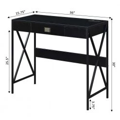 Tucson 36 in. Rectangle Black/Black Particle Board 1 Drawer Writing Desk with Charging Station by Convenience Concepts 16 Tucson 36 in. Rectangle Black/Black Particle Board 1 Drawer Writing Desk with Charging Station by Convenience Concepts -Cheap Convenience Concepts Store black black convenience concepts writing desks r4 0628 44 1000