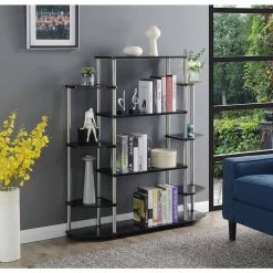 Designs2Go 52.5 in. Black Particle Board 10 Shelf Accent Bookcase by Convenience Concepts 9 Designs2Go 52.5 in. Black Particle Board 10 Shelf Accent Bookcase by Convenience Concepts -Cheap Convenience Concepts Store black convenience concepts bookcases bookshelves 131201 31 1000