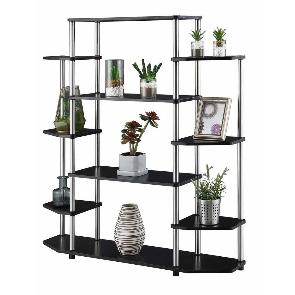Designs2Go 52.5 in. Black Particle Board 10 Shelf Accent Bookcase by Convenience Concepts 5 Designs2Go 52.5 in. Black Particle Board 10 Shelf Accent Bookcase by Convenience Concepts - Image 3