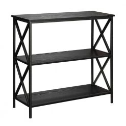 29.25 in. Black Metal 3-shelf Etagere Bookcase with Open Back by Convenience Concepts