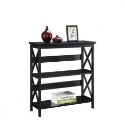 Oxford Black 3 Tier Bookcase by Convenience Concepts -Cheap Convenience Concepts Store black convenience concepts bookcases bookshelves 203030 c3 1000