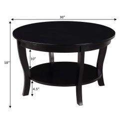 American Heritage 30 in. Black Medium Round Wood Coffee Table with Shelf by Convenience Concepts 18 American Heritage 30 in. Black Medium Round Wood Coffee Table with Shelf by Convenience Concepts -Cheap Convenience Concepts Store black convenience concepts coffee tables r6 360 fa 1000