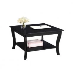 American Heritage Black 24 in.(H) Square Wood End Table with Two Tiers by Convenience Concepts -Cheap Convenience Concepts Store black convenience concepts coffee tables r6 382 c3 1000