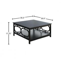 Omega 36 in. Black Medium Square Wood Coffee Table with Shelf by Convenience Concepts -Cheap Convenience Concepts Store black convenience concepts coffee tables s20 214 40 1000