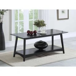 Alpine 44 in. Black Large Rectangle Wood Coffee Table with Shelf by Convenience Concepts 16 Alpine 44 in. Black Large Rectangle Wood Coffee Table with Shelf by Convenience Concepts -Cheap Convenience Concepts Store black convenience concepts coffee tables v2 127 44 1000