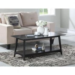 Alpine 44 in. Black Large Rectangle Wood Coffee Table with Shelf by Convenience Concepts 14 Alpine 44 in. Black Large Rectangle Wood Coffee Table with Shelf by Convenience Concepts -Cheap Convenience Concepts Store black convenience concepts coffee tables v2 127 4f 1000