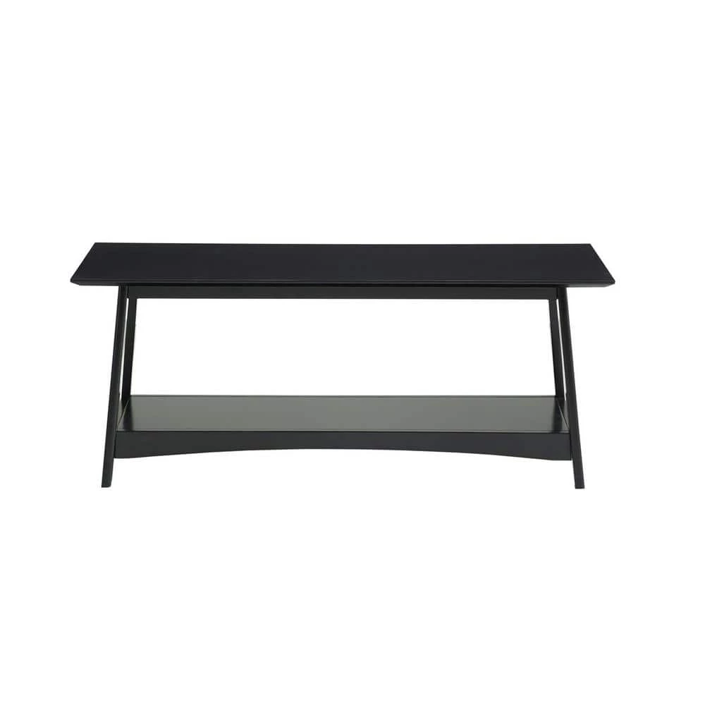 Alpine 44 in. Black Large Rectangle Wood Coffee Table with Shelf by Convenience Concepts 3 Alpine 44 in. Black Large Rectangle Wood Coffee Table with Shelf by Convenience Concepts