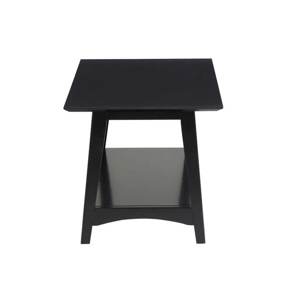 Alpine 44 in. Black Large Rectangle Wood Coffee Table with Shelf by Convenience Concepts 4 Alpine 44 in. Black Large Rectangle Wood Coffee Table with Shelf by Convenience Concepts - Image 2