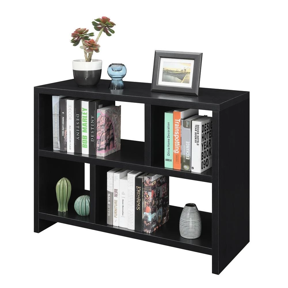 Northfield 38 in. Black 28 in. Rectangle Wood Console Table with Wood Frame and Shelves by Convenience Concepts 4 Northfield 38 in. Black 28 in. Rectangle Wood Console Table with Wood Frame and Shelves by Convenience Concepts - Image 2