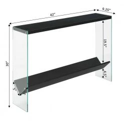 SoHo V 42 in. Black 30 in. H Rectangle Particle Board Console Table with-Shelf by Convenience Concepts -Cheap Convenience Concepts Store black convenience concepts console tables r4 0644 4f 1000