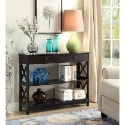 Oxford 40 in. Black Standard Rectangle Composite Console Table with 1-Drawer by Convenience Concepts 10 Oxford 40 in. Black Standard Rectangle Composite Console Table with 1-Drawer by Convenience Concepts -Cheap Convenience Concepts Store black convenience concepts console tables s20 218 31 1000