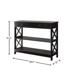 Oxford 40 in. Black Standard Rectangle Composite Console Table with 1-Drawer by Convenience Concepts 8 Oxford 40 in. Black Standard Rectangle Composite Console Table with 1-Drawer by Convenience Concepts -Cheap Convenience Concepts Store black convenience concepts console tables s20 218 40 1000