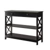 Oxford 40 in. Black Standard Rectangle Composite Console Table with 1-Drawer by Convenience Concepts 2 Oxford 40 in. Black Standard Rectangle Composite Console Table with 1-Drawer by Convenience Concepts -Cheap Convenience Concepts Store black convenience concepts console tables s20 218 64 1000