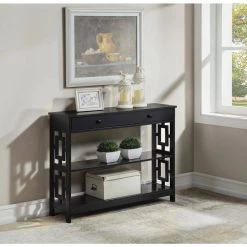 Town Square 39.5 in. Black 31.5 in. Rectangular Wood Console Table with 2-Shelves by Convenience Concepts 13 Town Square 39.5 in. Black 31.5 in. Rectangular Wood Console Table with 2-Shelves by Convenience Concepts -Cheap Convenience Concepts Store black convenience concepts console tables s20 419 31 1000