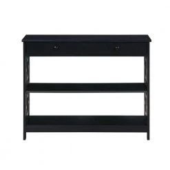 Town Square 39.5 in. Black 31.5 in. Rectangular Wood Console Table with 2-Shelves by Convenience Concepts 12 Town Square 39.5 in. Black 31.5 in. Rectangular Wood Console Table with 2-Shelves by Convenience Concepts -Cheap Convenience Concepts Store black convenience concepts console tables s20 419 c3 1000