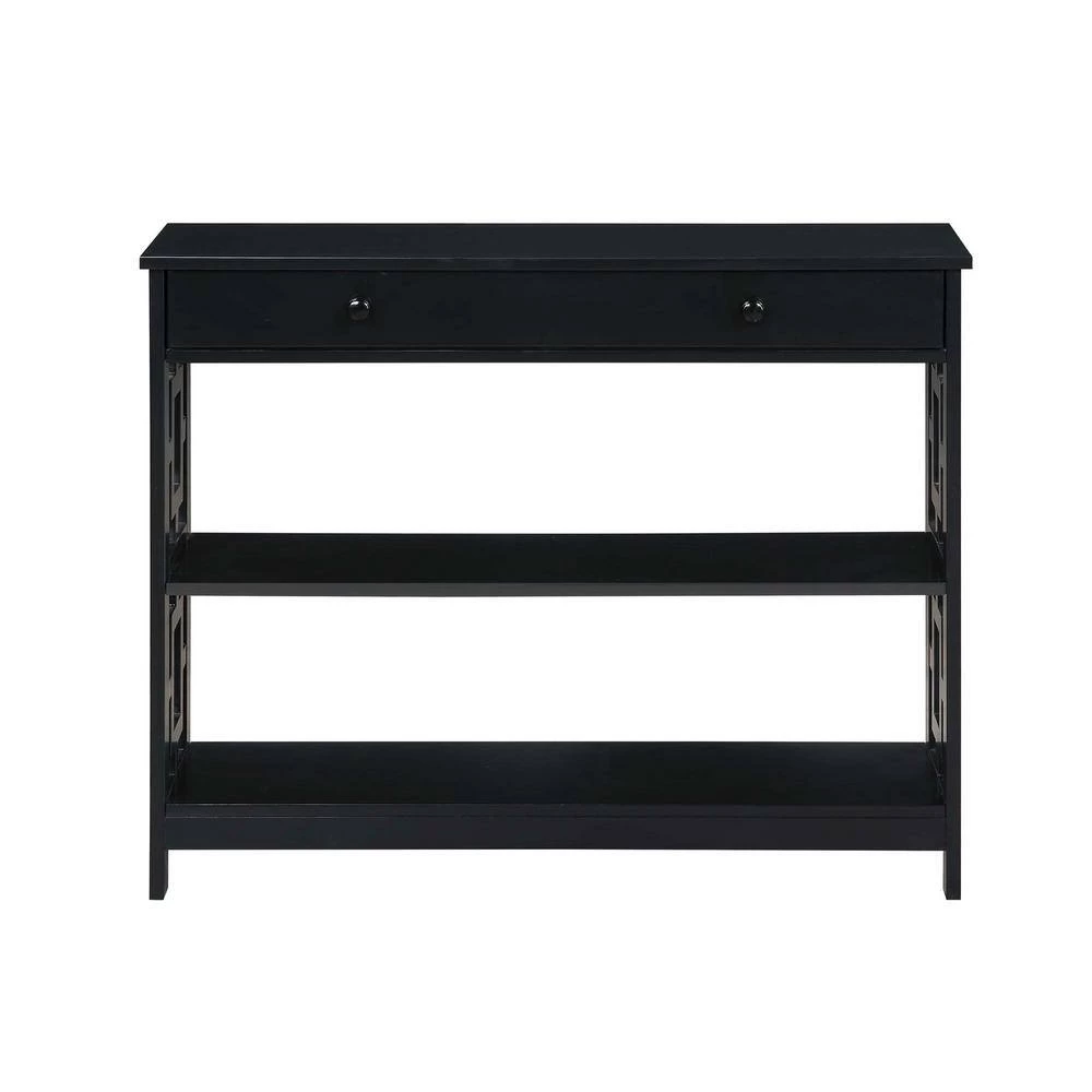 Town Square 39.5 in. Black 31.5 in. Rectangular Wood Console Table with 2-Shelves by Convenience Concepts 7 Town Square 39.5 in. Black 31.5 in. Rectangular Wood Console Table with 2-Shelves by Convenience Concepts - Image 5