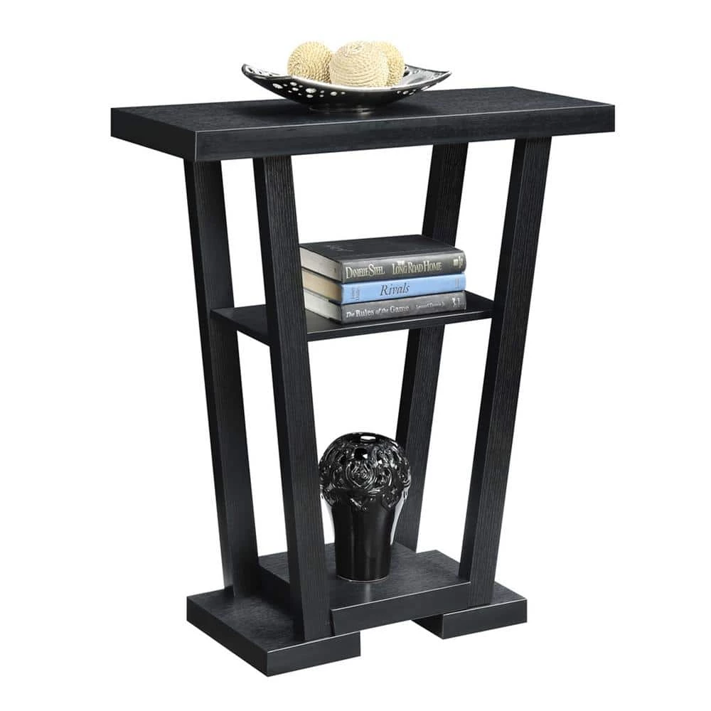 Newport 32 in. Black Standard Rectangle Console Table with Storage by Convenience Concepts 4 Newport 32 in. Black Standard Rectangle Console Table with Storage by Convenience Concepts - Image 2