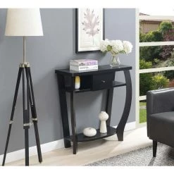 Newport 36 in. Black Standard Rectangle Wood Console Table with Drawers by Convenience Concepts 12 Newport 36 in. Black Standard Rectangle Wood Console Table with Drawers by Convenience Concepts -Cheap Convenience Concepts Store black convenience concepts console tables u14 189 c3 1000