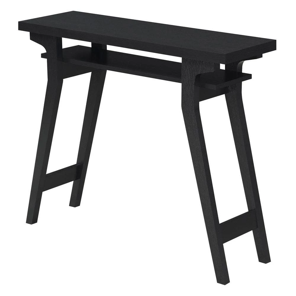 Newport Lynda 36 in. Black Standard Height Rectangular MDF Top Console Table with Shelf by Convenience Concepts 3 Newport Lynda 36 in. Black Standard Height Rectangular MDF Top Console Table with Shelf by Convenience Concepts