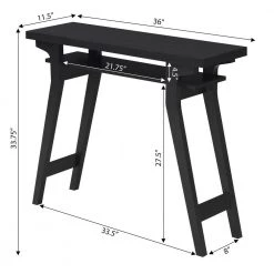 Newport Lynda 36 in. Black Standard Height Rectangular MDF Top Console Table with Shelf by Convenience Concepts 8 Newport Lynda 36 in. Black Standard Height Rectangular MDF Top Console Table with Shelf by Convenience Concepts -Cheap Convenience Concepts Store black convenience concepts console tables u14 208 c3 1000