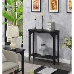 Winston 36in. Black Standard Rectangle Particle Board Console Table with Shelf by Convenience Concepts -Cheap Convenience Concepts Store black convenience concepts console tables u14 262 31 1000