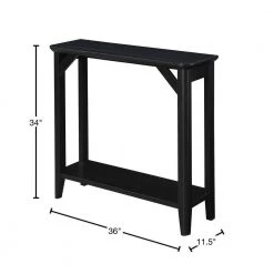 Winston 36in. Black Standard Rectangle Particle Board Console Table with Shelf by Convenience Concepts -Cheap Convenience Concepts Store black convenience concepts console tables u14 262 40 1000