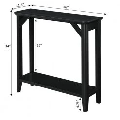 Winston 36in. Black Standard Rectangle Particle Board Console Table with Shelf by Convenience Concepts -Cheap Convenience Concepts Store black convenience concepts console tables u14 262 c3 1000