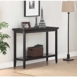 48 in. Black Standard Rectangle Wood Console Table with Storage by Convenience Concepts -Cheap Convenience Concepts Store black convenience concepts console tables v2 117 31 1000