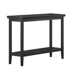 48 in. Black Standard Rectangle Wood Console Table with Storage by Convenience Concepts