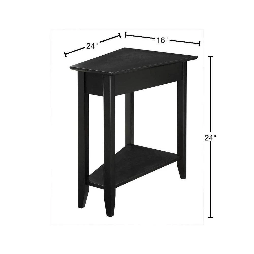 American Heritage Black Wedge End Table by Convenience Concepts 5 American Heritage Black Wedge End Table by Convenience Concepts - Image 3