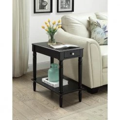 French Country Black No Tools Chairside Table by Convenience Concepts 9 French Country Black No Tools Chairside Table by Convenience Concepts -Cheap Convenience Concepts Store black convenience concepts end side tables r3 0156 31 1000